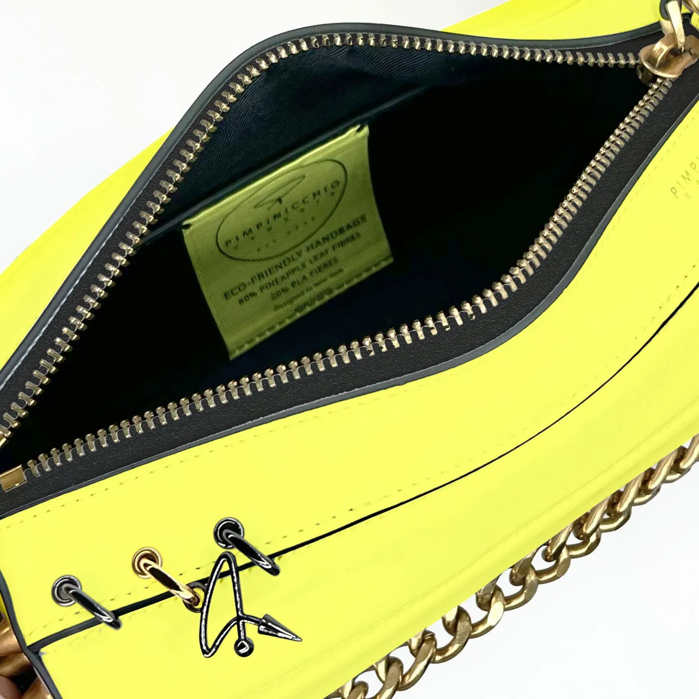140E Tube Cross-body Bag in Black with Chain