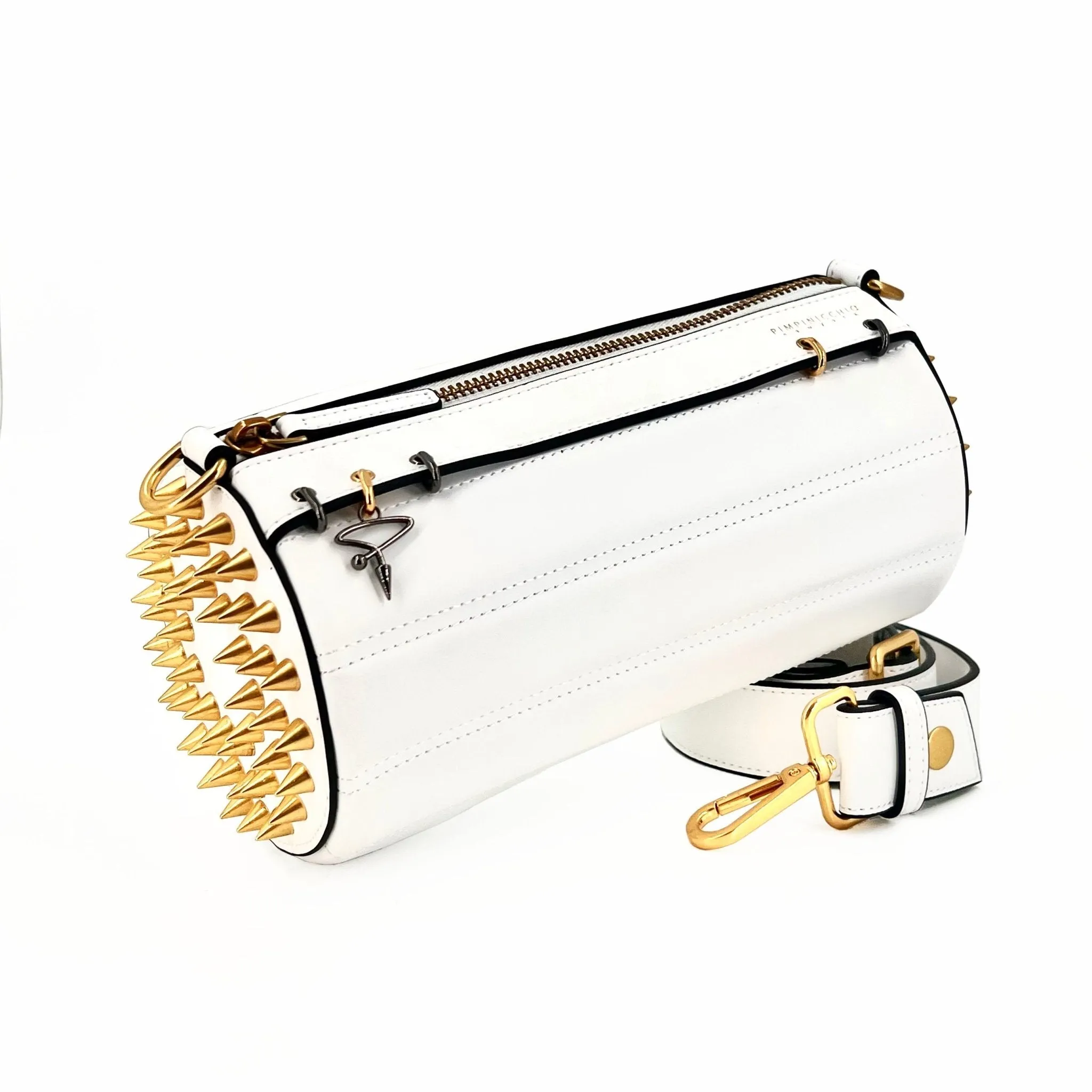 140E Tube Cross-body Bag in Black with Chain