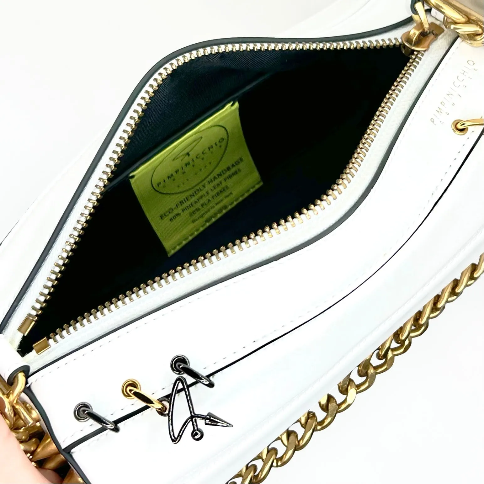 140E Tube Cross-body Bag in Black with Chain