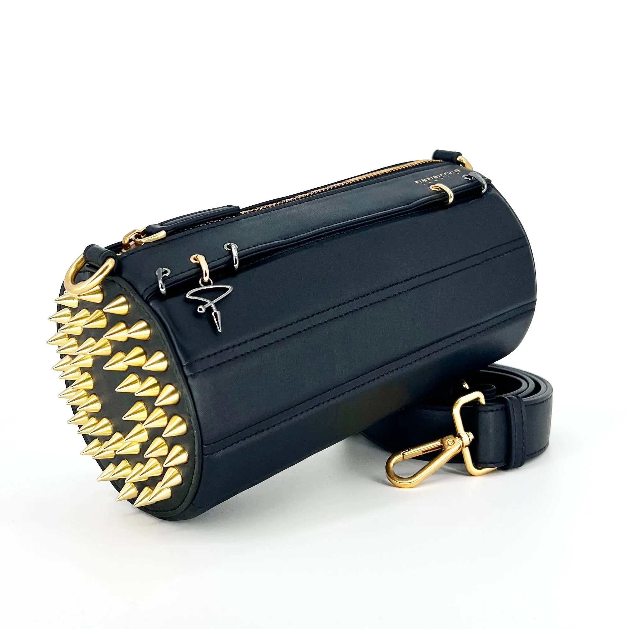 140E Tube Cross-body Bag in Black with Chain