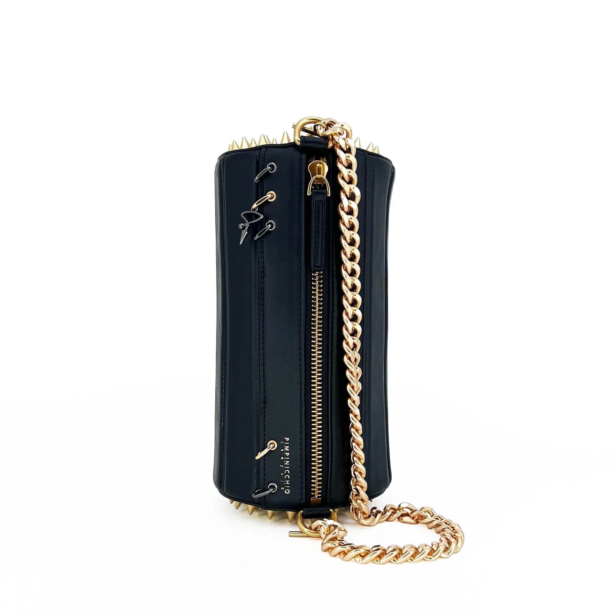 140E Tube Cross-body Bag in White with Chain