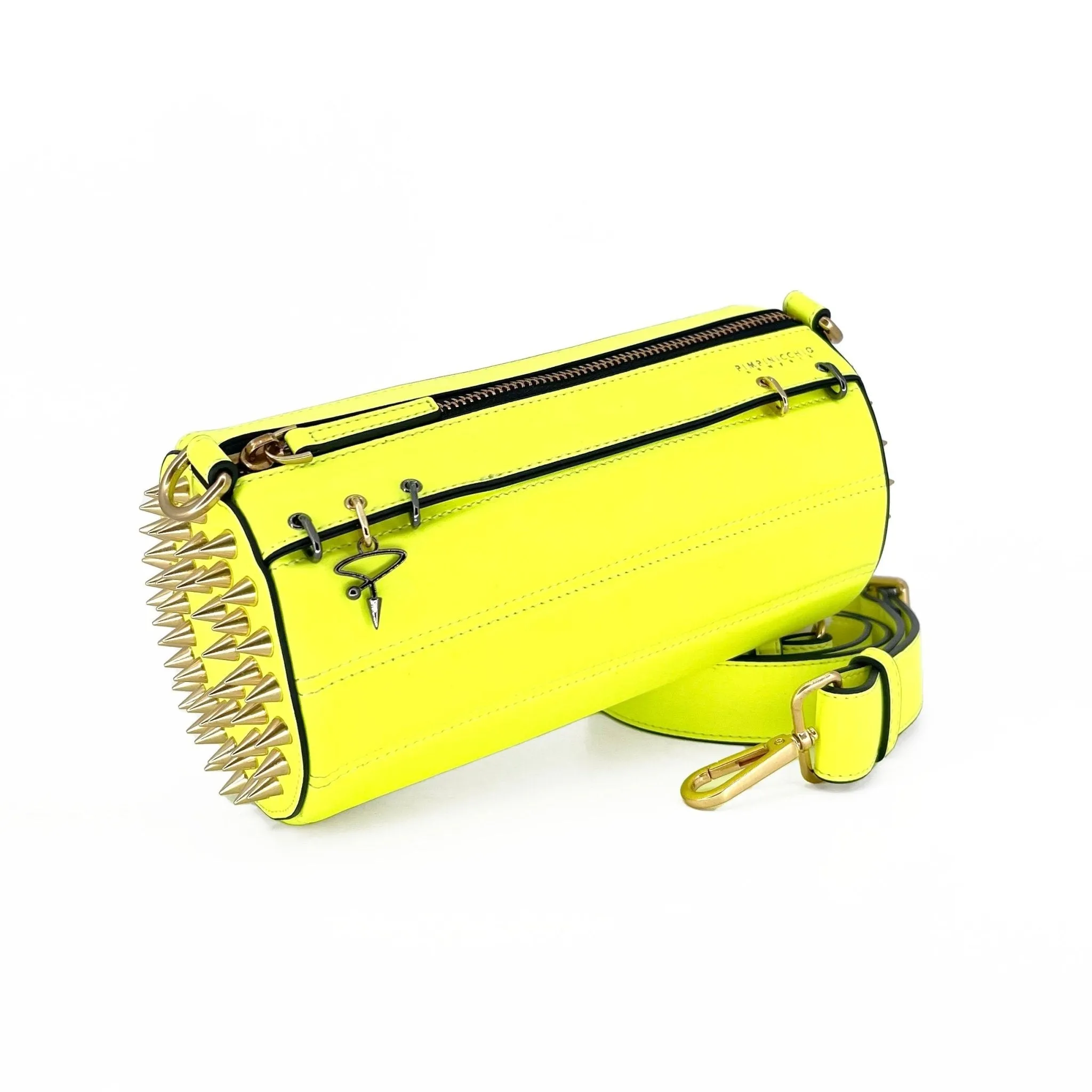 140E Tube Cross-body Bag in White with Chain