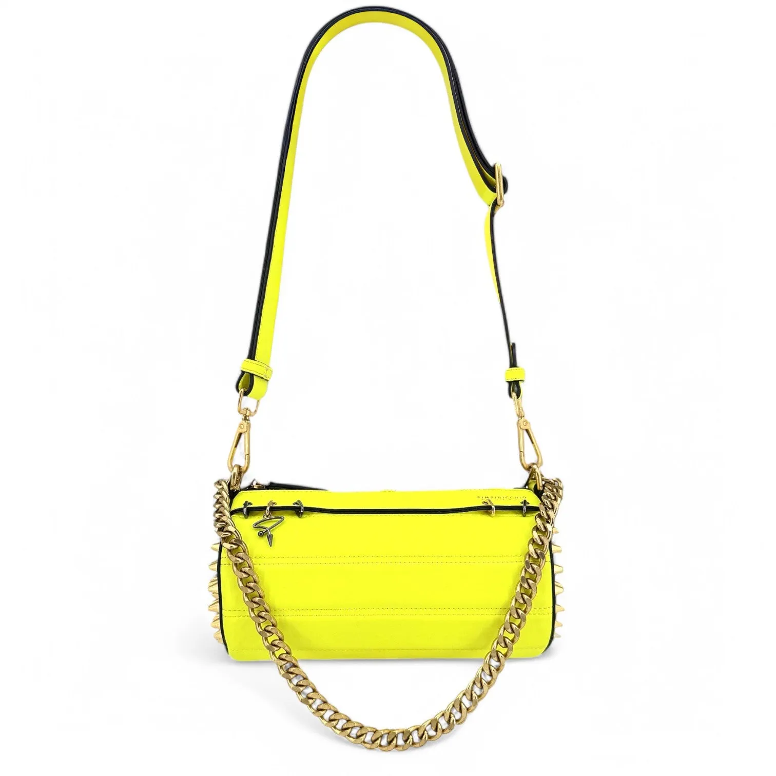 140E Tube Cross-body Bag in White with Chain