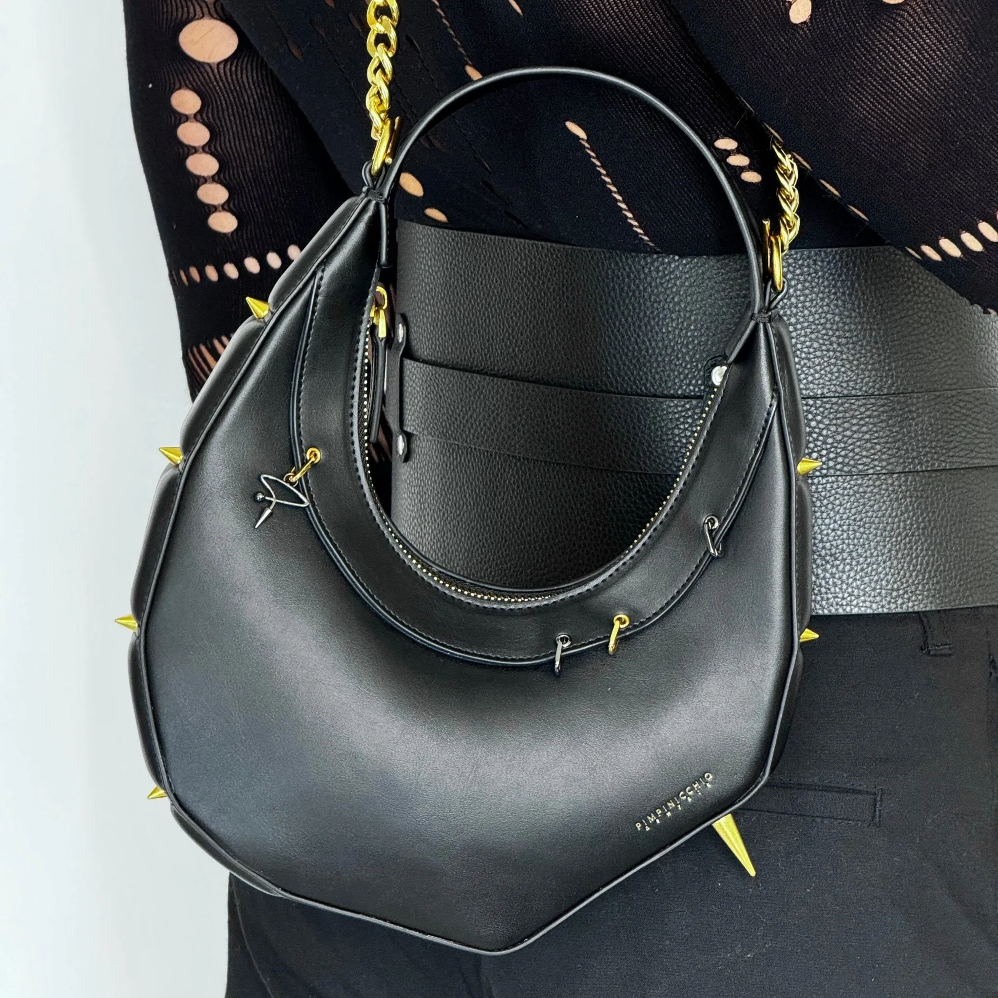 515W Asymmetrical Hobo Bag In Black