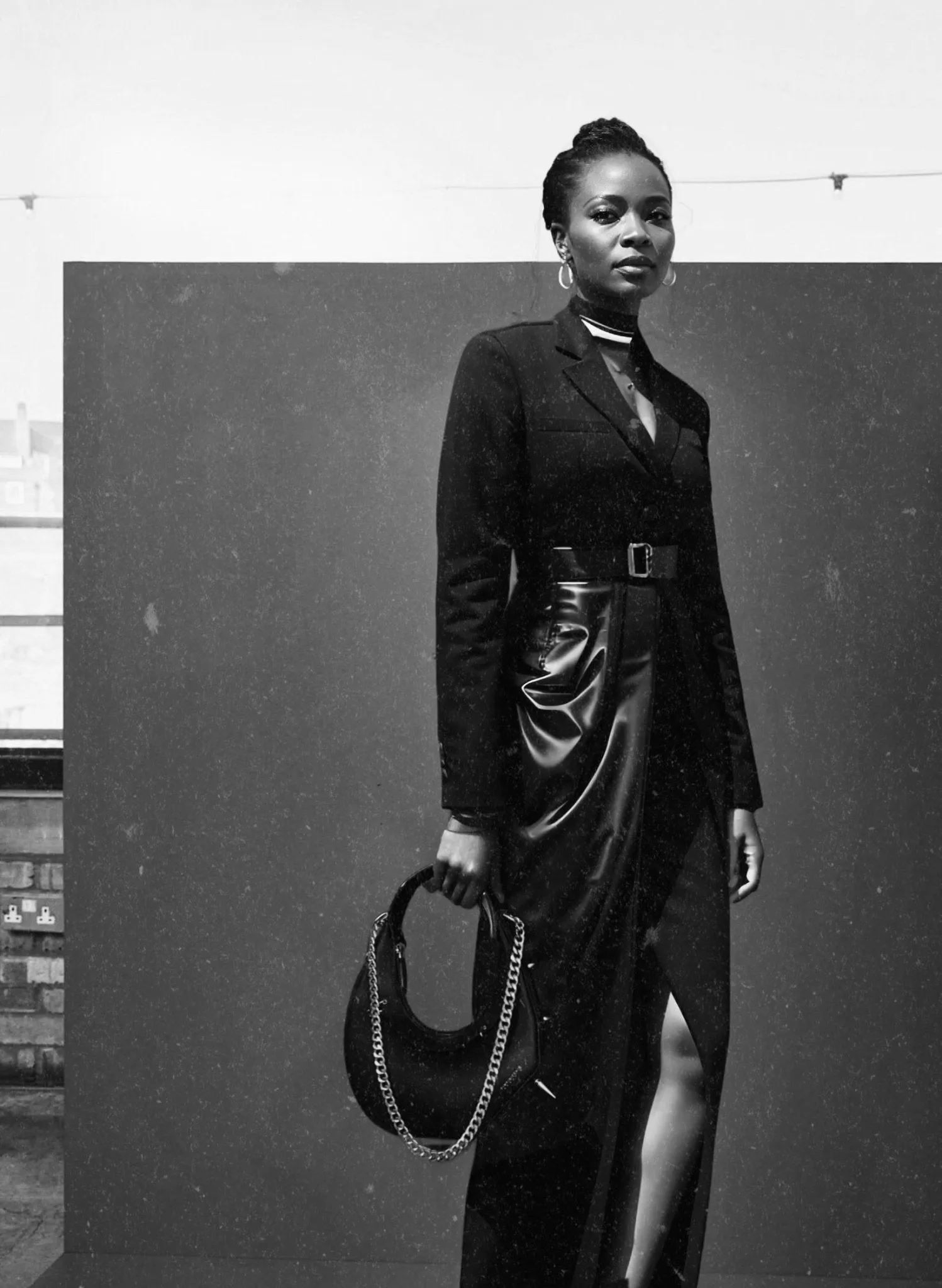 515W Asymmetrical Hobo Bag In Black