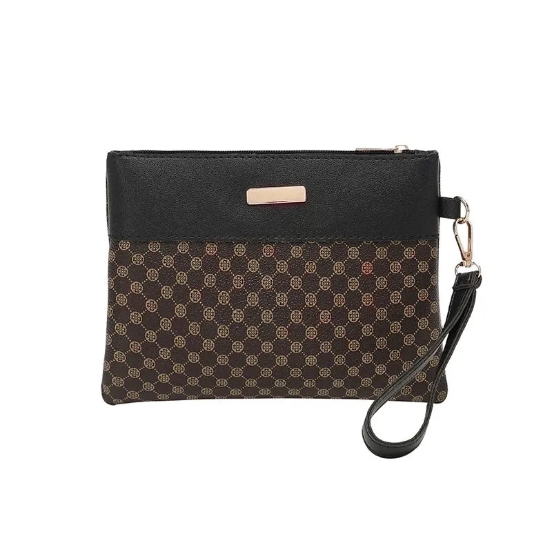Black Red Khaki Pu Leather Color Block Square Evening Bags
