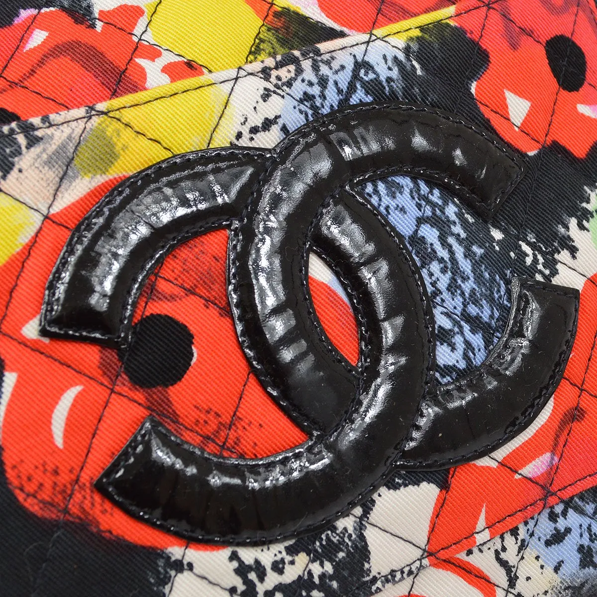CHANEL 1997 watercolour floral printed Handbag 72110