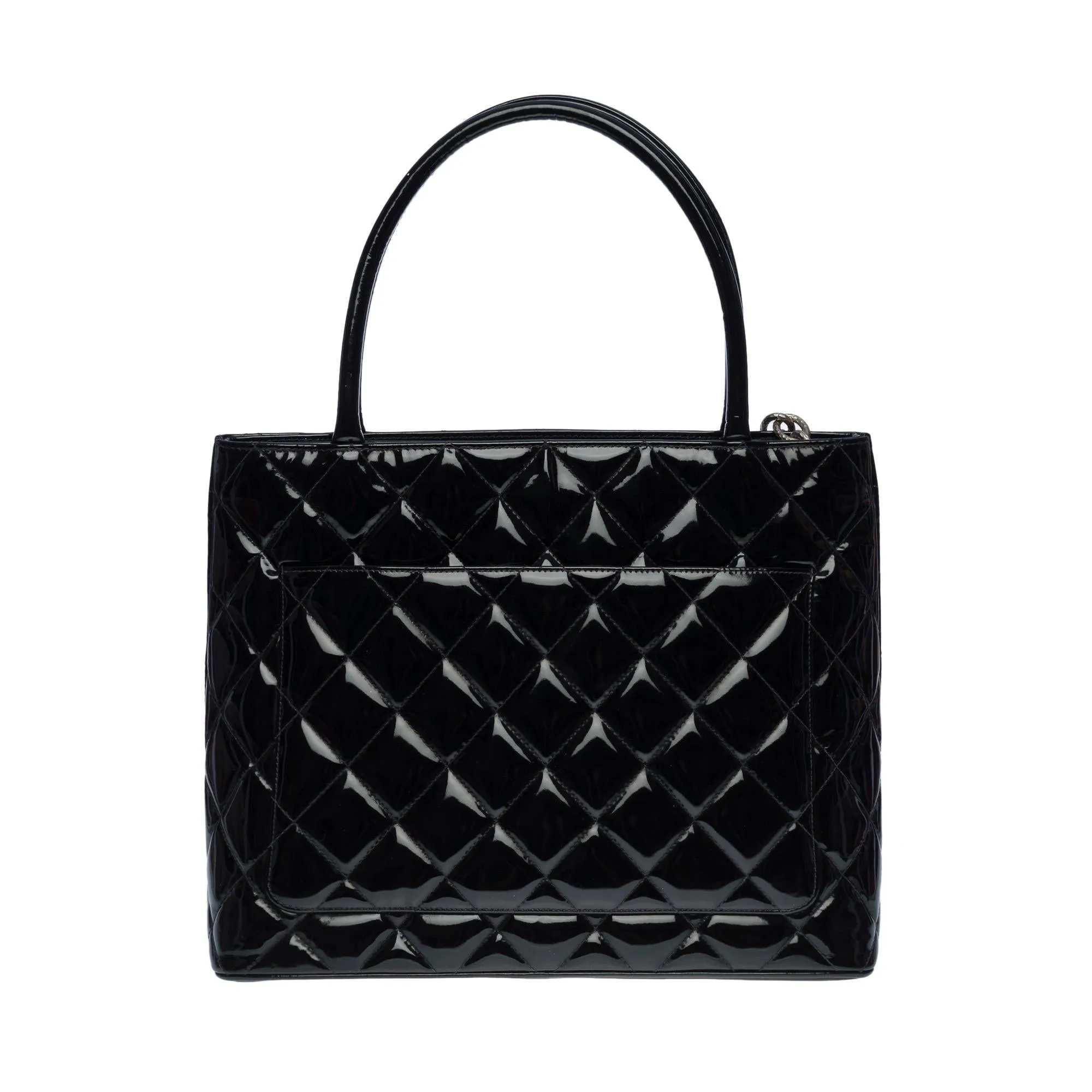 CHANEL Beautiful Cabas Medallion bag in black patent leather, SHW