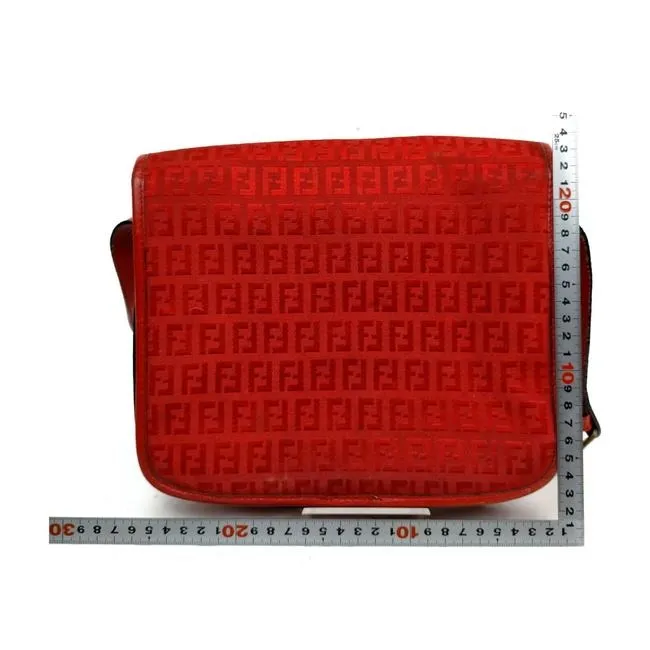 Fendi Vintage Pursesdesigner Purses Red Zucchino Printleather Shoulder Bag