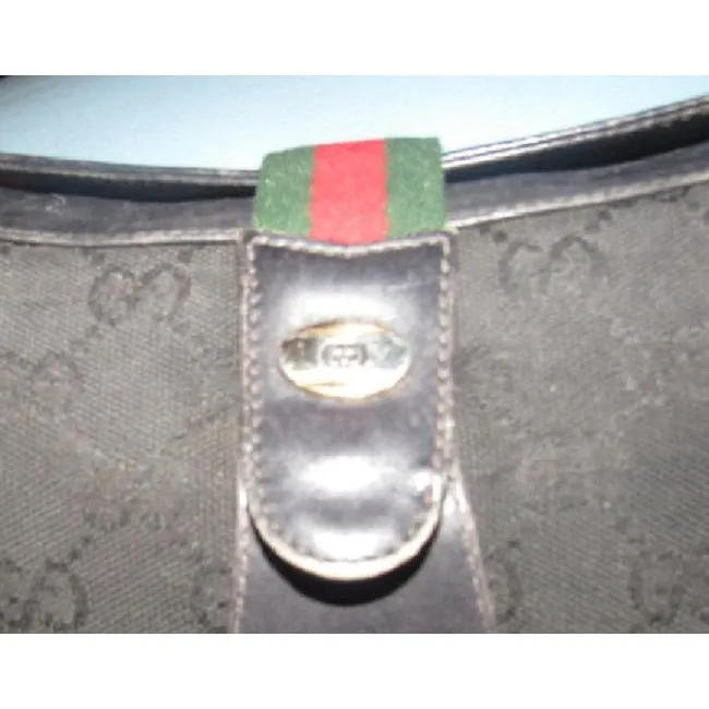 Gucci Guccissima Print Top Flap Snap Cross Body Black Leather And Gg Leather