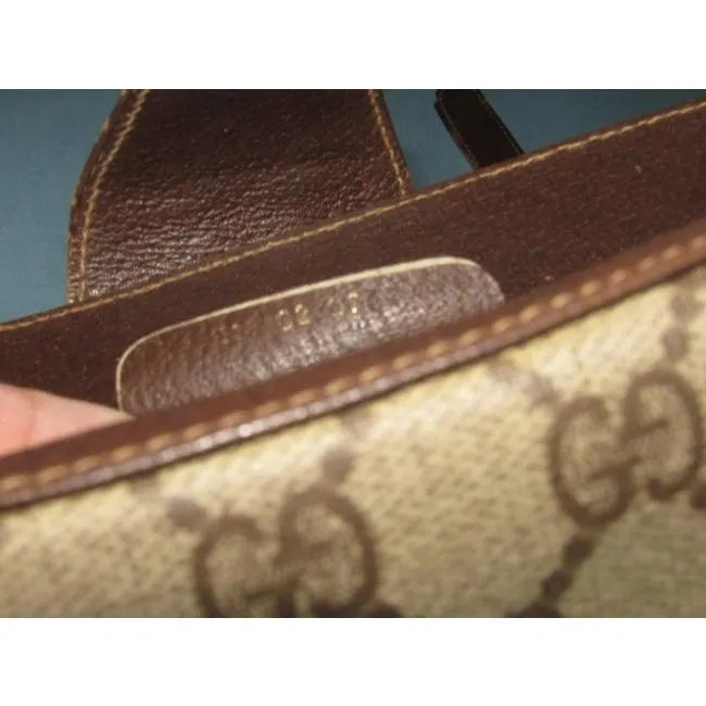 Gucci Vintage Accessory Collection Pursesdesigner Purses Brown Large G Logo Print Coated Canvasleath