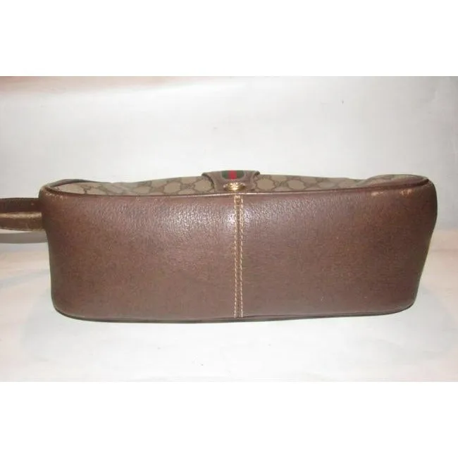 Gucci Vintage Accessory Collection Pursesdesigner Purses Brown Large G Logo Print Coated Canvasleath