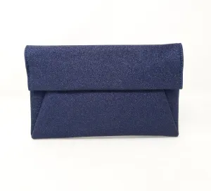 Navy Fold Over Clutch Bag