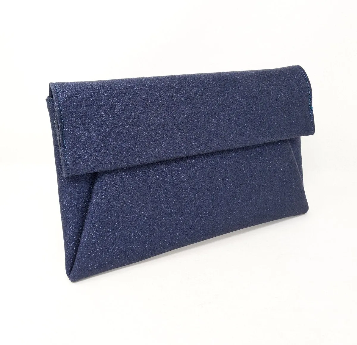 Navy Fold Over Clutch Bag