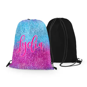 Personalized FAUX GLITTER Drawstring Bag