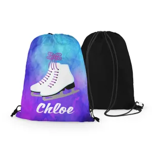 Personalized Figure Skates Drawstring Bag