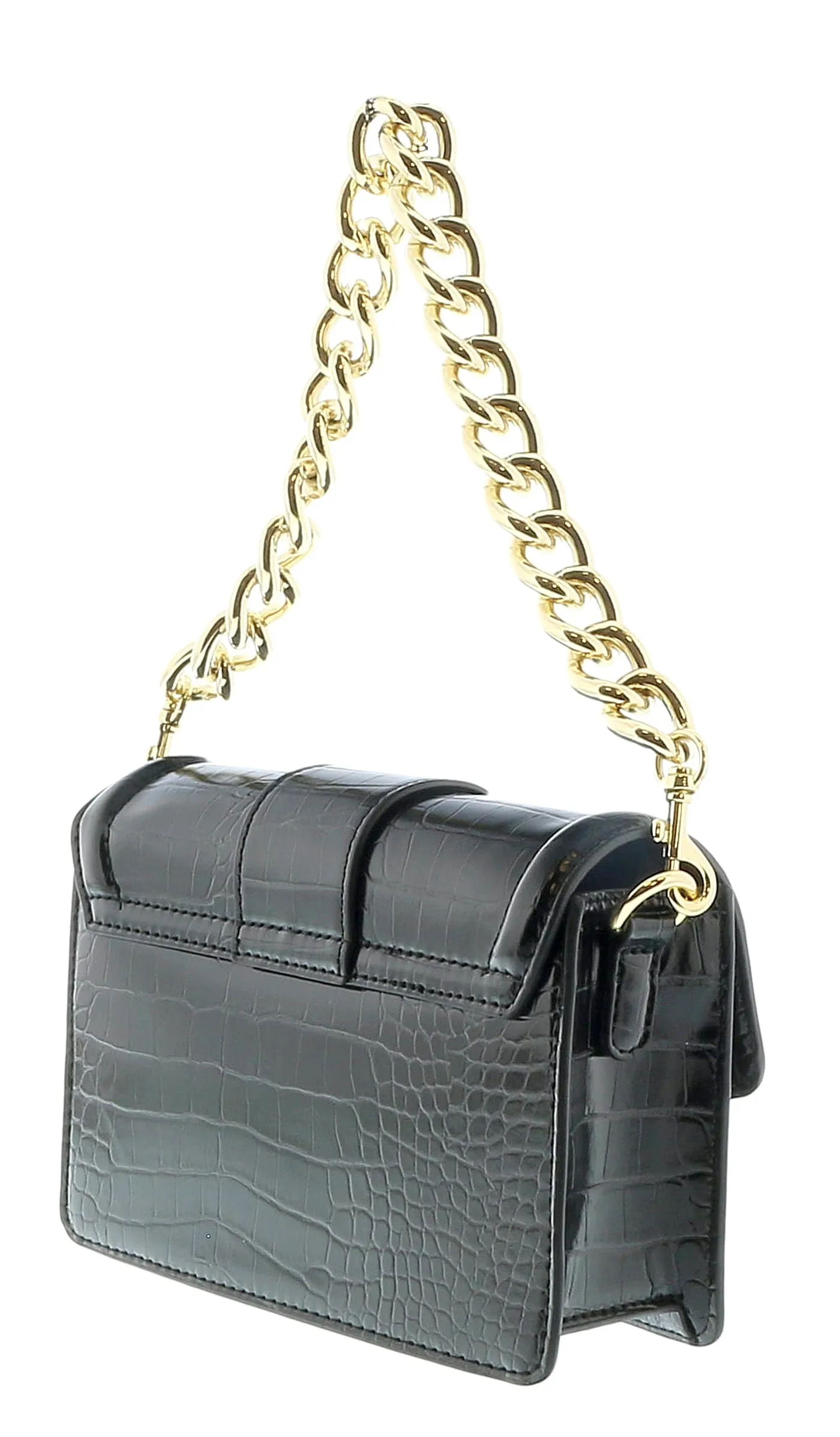 Versace Jeans Couture Black Structured Baroque Belt Crossbody/Shoulder Bag